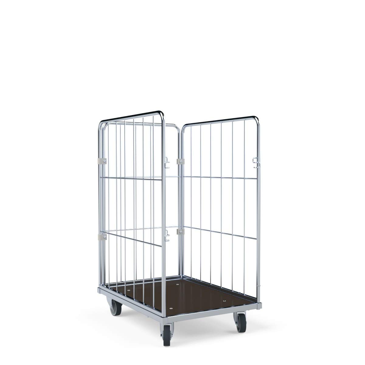 Wäschewagen 600x810x1350 mm 3-seitig mit Holzboden