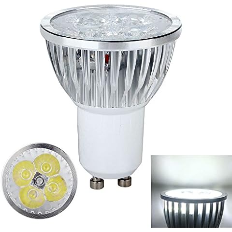 GU10 LED Spotlight Bulbs, AC85-265V 4W LED Projection Lamp Spot Light for Home and Garden Cool White Cover