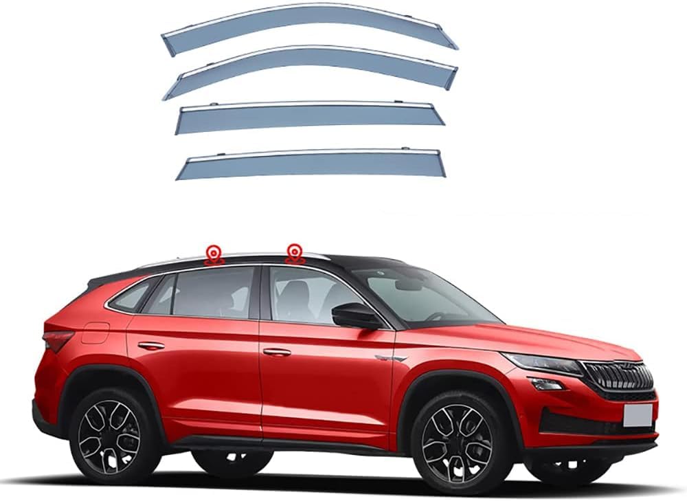 PANXUC Car Wind Deflectors for Skoda Kodiaq GT 2019-2022, Side Window Wind Rain Deflector Window Visor Sun Rain Guard Smoke Guards