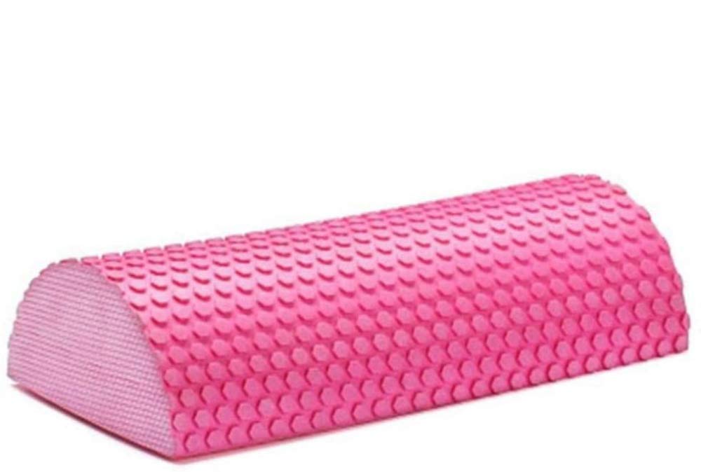 Rodillo de Fascia Masaje semicircular Eva Foam Wave Yoga Pilates Equipo de Fitness con Masaje Punto Flotante Rodillo de Espuma Bloque de Yoga-Pink||30cm