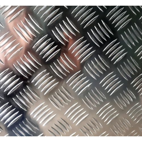 Textured Sheet Corrugated Embossed Metal Aluminium Ribbed Sheet Duet 10 x 10 cm (100 x 100 x 4 mm) Natural Fine Sheet Quality: 1050A