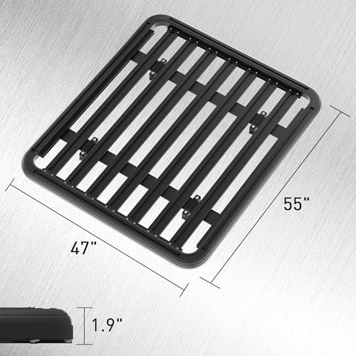 Image of WILDROAD Aluminum Roof Rack Platform 55 inch x 47 inch x 1.9 inch Flat Roof Rack Basket