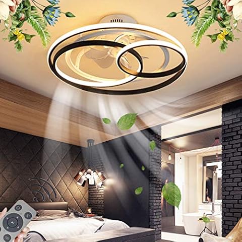 LED Deckenventilator Mit Beleuchtung Modern Dimmable Wind/Lichtquelle Einstellbar Fan Deckenleuchte Ultra Leise Lüfter Deckenleuchte Acryl Lampenschirm Wohnzimmer Ventilator Deckenlampe,58CM/60W… Cover