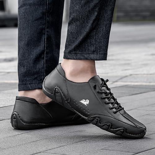 Image of Driving Shoes for Men Casual Slip Ons Mens Fashion Shoes Comfort Handmade Chukka Dress Casual Shoes