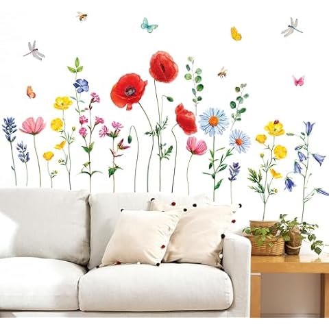 DECOWALL SG-2103 Garden Flower Wall Stickers Cover