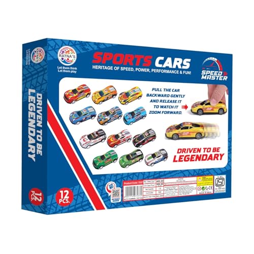 Image of RATNA'S Speed Master Sports Car for Kids 12 Pcs Set Pull Back Vehicles Racing Car for Kids for 2 Years+