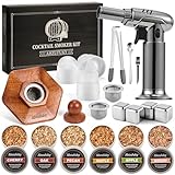 Whiskey Smoker Kit with Torch - 6 Flavors Wood Chips, Old Fashioned Cocktail Drink Smoker Kit, Birthday Bourbon White Elephant Gifts for Adults, Men, Husband, Dad, Christmas, Whiskey Lover(No Butane)