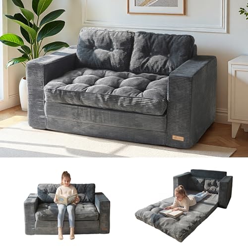 MAXYOYO Convertible Sofa Bed, Pull Out Loveseat Sleeper...