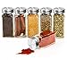 Premium Spice Jar Set -12 Square Glass 4 oz Spice Bottles, 72 Deluxe Labels, Stainless Dispensers Tops and No Clog Wide Spice Funnel by SpiceLuxe