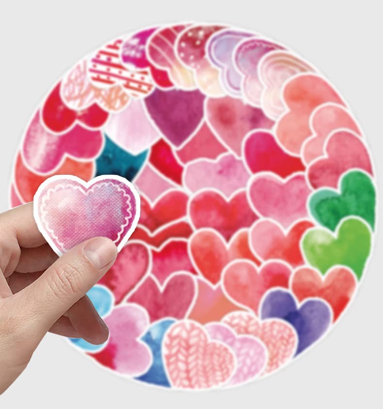 50Pcs Love Stickers Laptop Car Scrapbook Phone Skateboard Suitcase Luggage Bike Heart Stickers Vinyl Waterproof Aesthetic Personalised Stickers for Teens Boys Girls Adults Children - Image 3