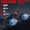 Electric Bike for Adults, 2000W 35MPH Dual Motor Ebike with 52v20Ah Battery Electric Bicycle,26" Fat Tire Ebikes for Adults, Max 67 Miles Electric Motorcycle,7 Speed Full Suspension E Bike (Rose Red) #3