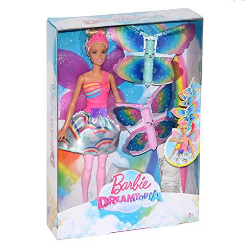 Mattel Barbie FRB08 Dreamtopia Regenbogen-Königreich Magische Flügel-Fee Puppe (blond)
