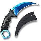 FadeCase Karambit Elite - Blue Steel - Real CSGO Knife Skin Counter Strike Global Offensive Full Tang Fixed Blade Unique Serial Number