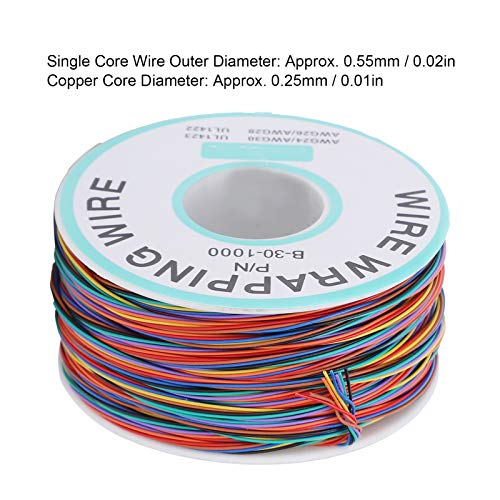 Cosiki Kupferdraht, 8-farbig verzinnter Kupferdraht Hochlötbare einadrige Kupferkabelplatine für elektronische Geräte