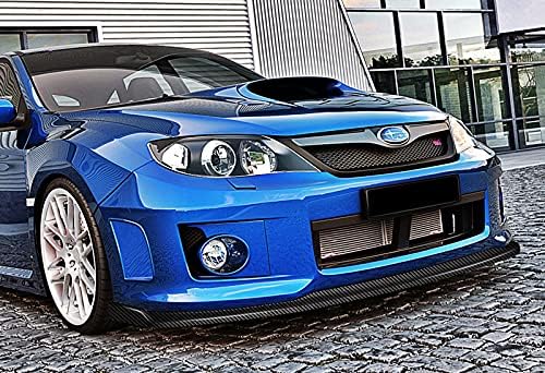 5pcs Combo Front Bumper Body Kit Lip + Side Skirt Extensions Diffuser Compatible with 2011-2014 Subaru Impreza WRX STI 2012 2013 (Painted Carbon)