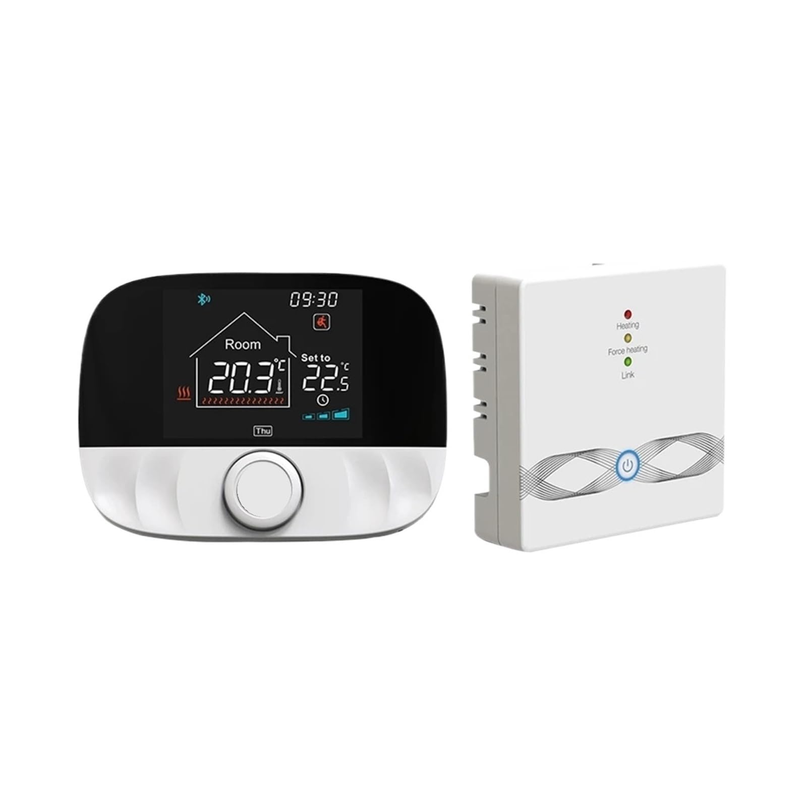 RF433 Wireless Thermostat WiFi For Floor Heating Water Gas Boiler Home Room Tuya Smart Programmable Temperature Controller(White T9N Set)