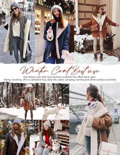 HEEKPEK Women Hoodies Fleece Jackets Soft Fuzzy Long Hoodie Sweatshirt Casual Sherpa Hoodies Horn Button Coats Winter4