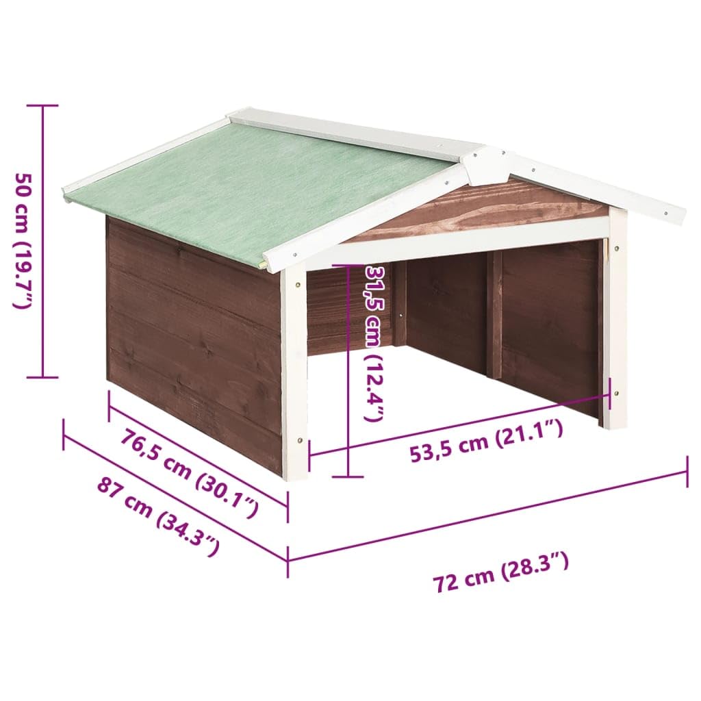 Kavolet Mähroboter Garage, Dach Carport Unterstand für Rasenmäher Rasenroboter Automower, Schutz vor Wind, Laub, Niederschlag & Sonneneinstrahlung 72x87x50 cm Massivholz Tanne