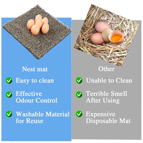 Nesting Pads for Chicken Coop Washable Plastic Nesting Box Liners Reusable Nesting Box Pads for Chicken Coop Bedding 12x12 Inchs 6 Pack Hjpzrui (Khaki) - Thumbnail 3