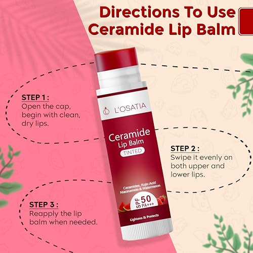 Image of Tinted Lip Balm SPF 50 PA+++ | Brightening Lip Care with Niacinamide, Kojic Acid & Ceramide | Moisturizing for Dark & Pigmented Lips (5g)