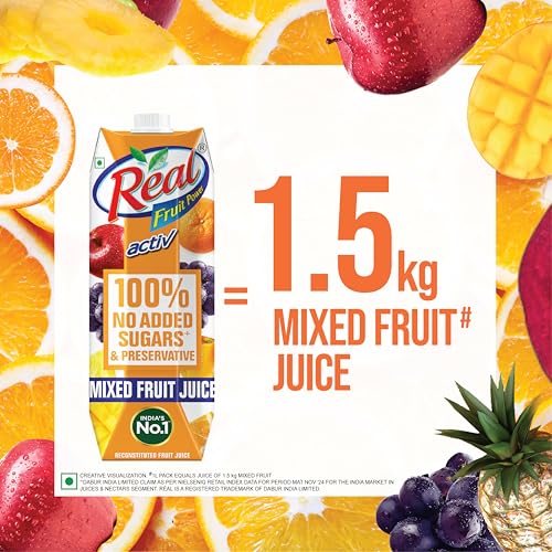 Image of Real Activ, Mixed Fruit, 1L (Pack of 6).