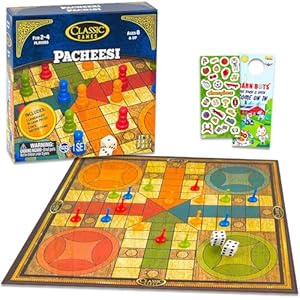 Parcheesi Board Game Set - Family Game Night Bundle with Original Parcheesi, Stickers, More | Multiplayer Board Game Pack