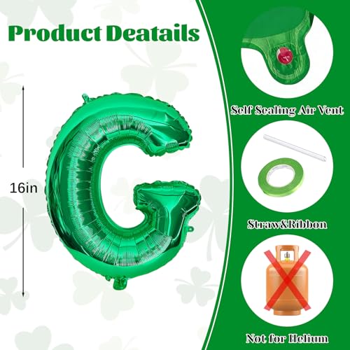 Image of 16in St Patricks Day Party Decorations Balloons-Classic Shamrocks Green LETS GET LUCKED UP St Patricks day Inflatables Lucky Irish Balloons Decor Saint Patricks Day&Green party Decorations