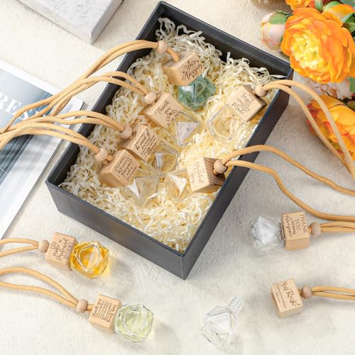 Image of Funnymoom 20 Pcs Thank You Appreciation Gift Bulk Car Diffuser Air Freshener Ornament Hanging Empty Glass Essential Oil Bottle Employee Gifts for Employee Teacher Staff Volunteer Coworker