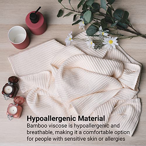 Herman Harbour - Bamboo Bath Towel Waffle Weave Design, Ultra Absorbent, Lightweight & Compact, Odor & Allergy Resistant | Bring For Travel #TOP2