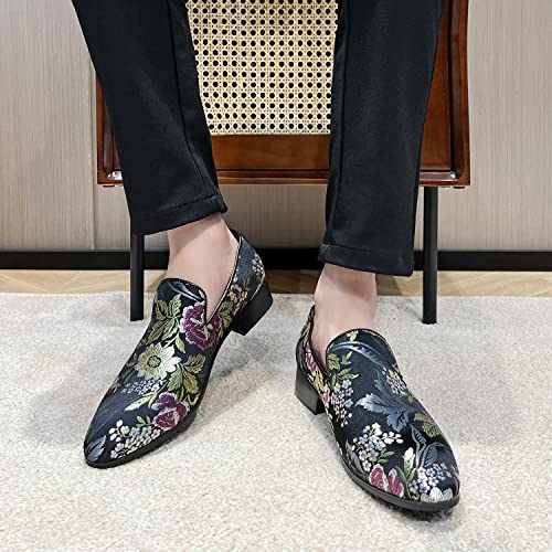Men's Luxury Embroidery Penny Loafer Noble Slip-on Suede Loafers Shoes Smoking Slippers Party Dancing Shoes Plus Size 7-132