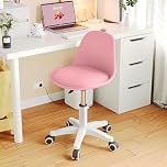 XUEGW Small Desk Chair with Low Back Height Adjustable Swivel Chair Pu Leather Vanity Work Task Study Chair with Wheels