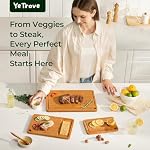 (New) Bamboo Cutting Board, Durable Wood Cutting Boards for Kitchen with Deep Juice Grooves & Built-in Handles, Ideal Charcuterie & Chopping for Meat, Vegetables and Fruits Ideal Kitchen Gifts