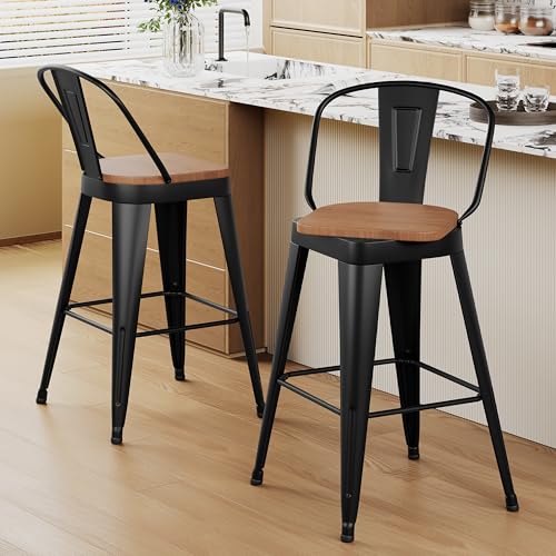 Aklause Swivel Metal Bar Stools
