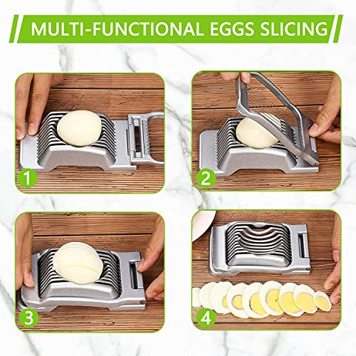 Egg Slicer for Boiled Eggs, Egg Cutter for Hard Boiled Eggs, Multipurpose Stainless Steel Wire Egg Slicer for Ham Banana and Strawberry Soft Fruit - Image 4