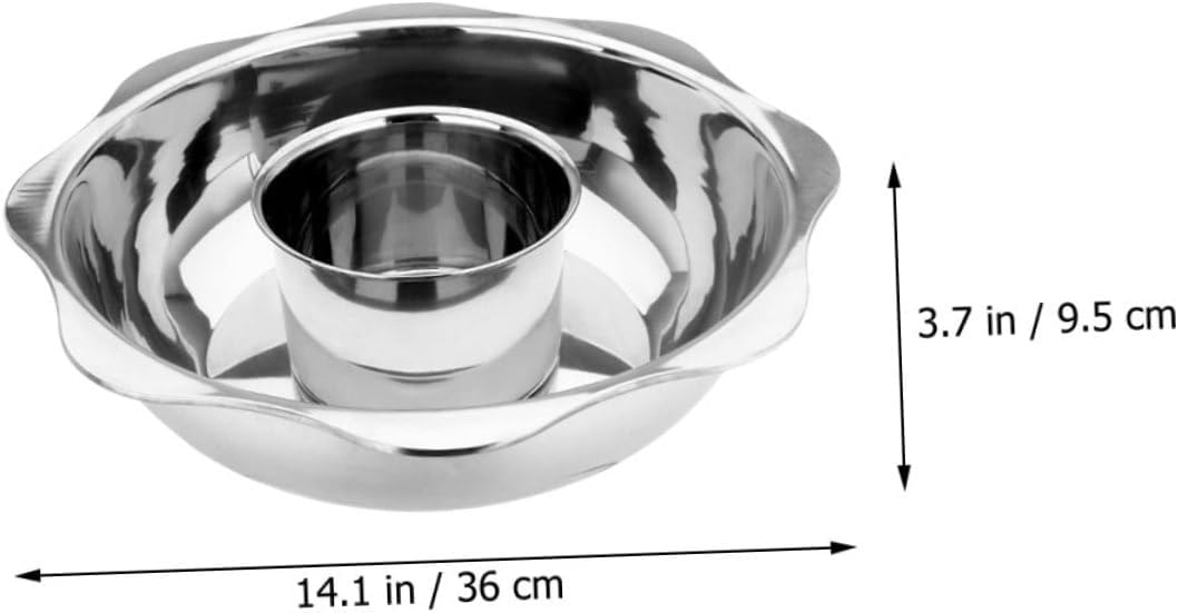 Cabilock Stainless Steel Double Flavor Hot Pot Divider 2-Piece Set Food-Grade Material for Induction Cooking for Family Gatherings and Hot Pot Parties