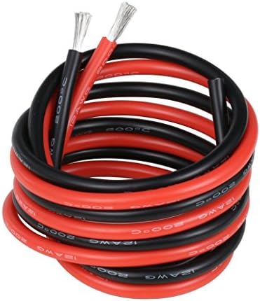 BNTECHGO 12 AWG Silicone Wire Red and Black Each 10ft Tinned Copper Wire