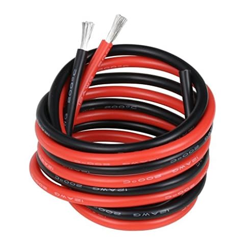 BNTECHGO 12 Gauge Silicone Wire 10 ft red and 10 ft Black Flexible 12 AWG Stranded Tinned Copper Wire Cover