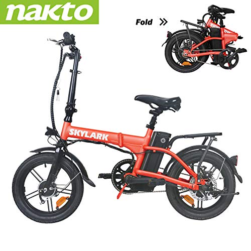 Trekpower 16” Lightweight Folding EBike, Pedals&Power Assist Electric Bike, 36V Removable Lithium Battery