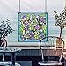 Design Toscano Van Gogh Irises Tiffany-Style Window Hanging Panel, 17 inches wide, 17 inches tall, Hand-Cut Stained Glass, Purple, Green & Blue
