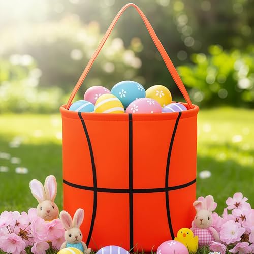 Image of XinblueCo Baseball Basket Easter Baskets for Canvas Easter Egg Hunt Baskets