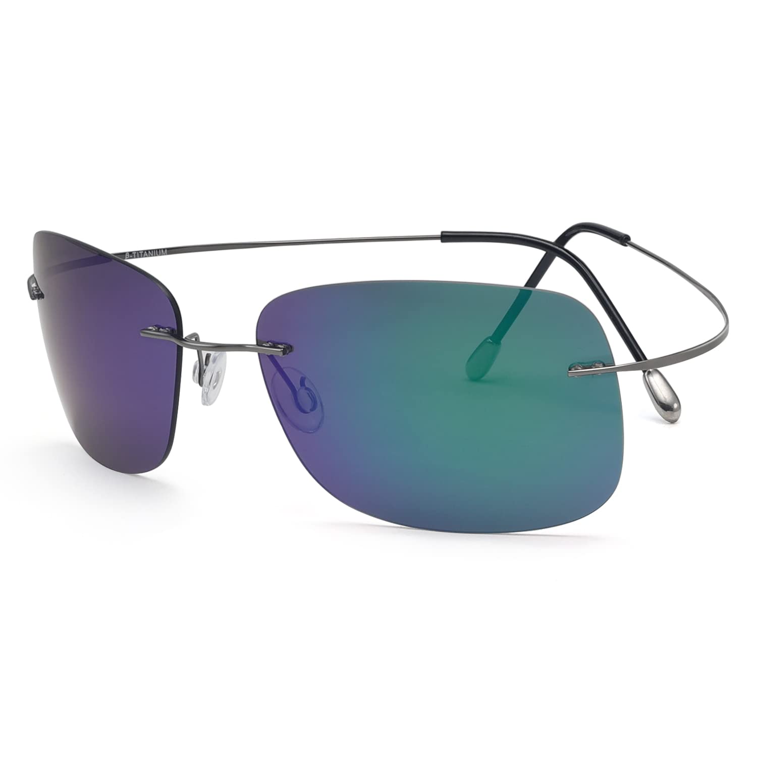 Eyekepper Pilot Rimless Titanium Polarized Sunglasses for Men and Women