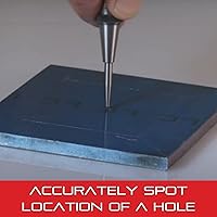 Vista 3 de Starrett 18A Perforadora para centro automática con trazo ajustable - 5" de longitud, 9/16" de diámetro de punzón, mango de acero estriado y liviano