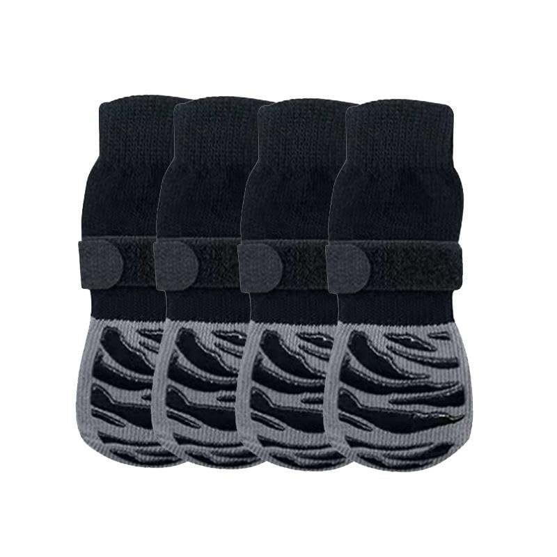 Image of AutoStory 4 Pcs Non Slip Dog Cotton Socks to Prevent Licking Paws, Double-Sided Grip Anti-Skid Paw Protectors for Hardwood Floors,Hot /Cold Pavement Traction Control for Small Medium Large Dogs - (XL)