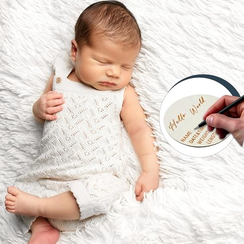 Image of baby announcement sign,hello world newborn sign,baby name sign,welcome baby sign,birth announcement sign (Wood color(flower))