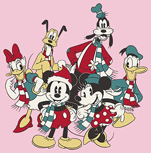 Disney Characters Holiday Group Girl's Solid Crew Tee2