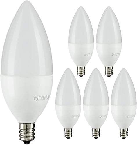 Miniatura 7 de Bombilla LED para lámpara de araña B11, punta de torpedo, 7 W (equivalente a 60 W) 500 lúmenes, base de candelabro E12, 4000 K, blanco frío, Blanco