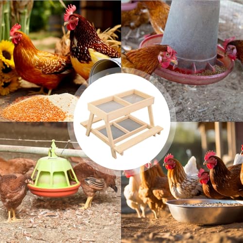 Table d'alimentation à deux niveaux pour nourrir quatre poules