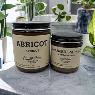 Scented Candle Handmade - Aromatherapy Candles,Candles decor,Scented Candles for Home,Housewarming Candle Gift, Ecofriendly Vegan Candles in Amber Jars, AllumeMoi Candles (Peppermint, 4oz)