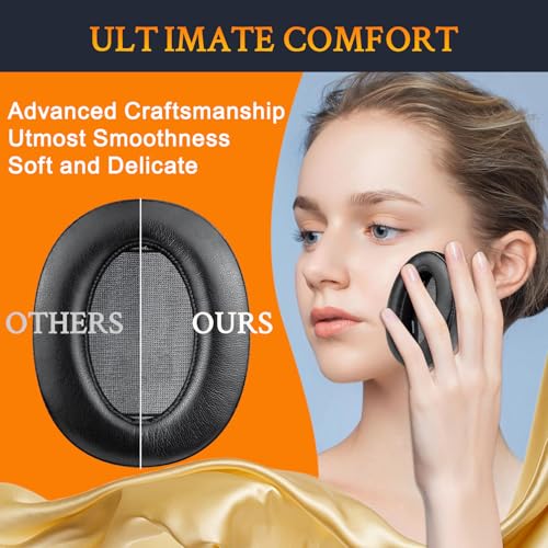 Almohadillas para auriculares SOULWIT para Sony WH-H910N (no compatibles con WH-XB910N) - Negro miniatura 5