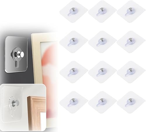 Miniatura 12 de Ganchos adhesivos sin taladro, colgadores de fotos mejorados sin clavos, ganchos de tornillo adhesivos de montaje en pared para colgar, ganchos de